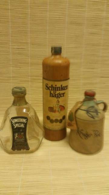 BOTTLES: VERY OLD SOMETHING SPECIAL WHISKEY / ROTTCHER WINERIES AVALENCIA CREME / SCHINKEN HAGER